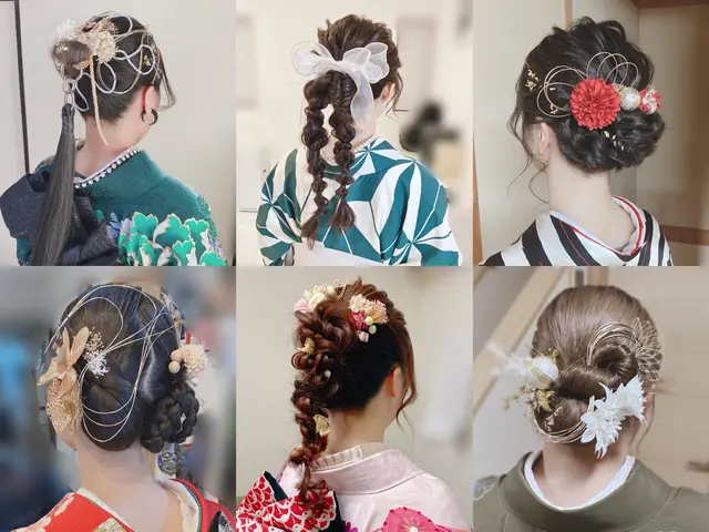 ヘアセット付き◉着付けのみOK◉30km以内は¥1,000引き◉早朝料金無し