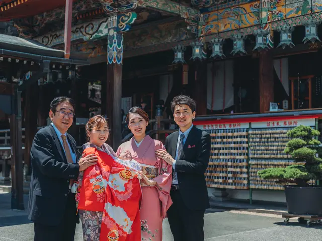 着付けorフォトパネル選べます/授乳も途中可能!着崩れ直OK/夏用お祝い着貸出有