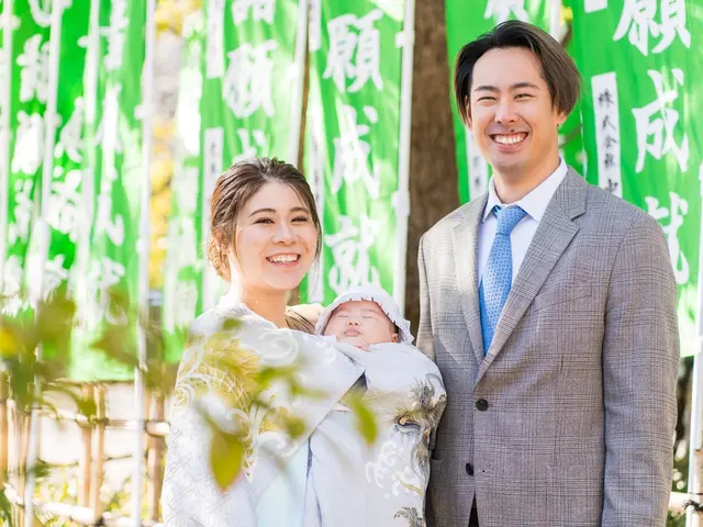 【お宮参り】秋のお宮参り♪ご家族皆様で素敵な思い出を。産着レンタル無料