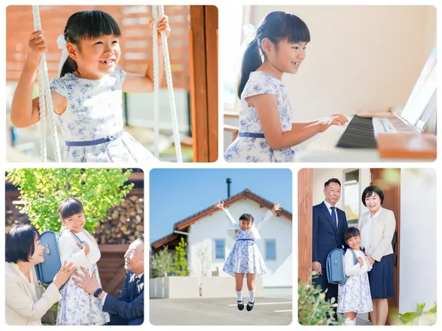 桜背景で一生記念となる家族写真撮影します!