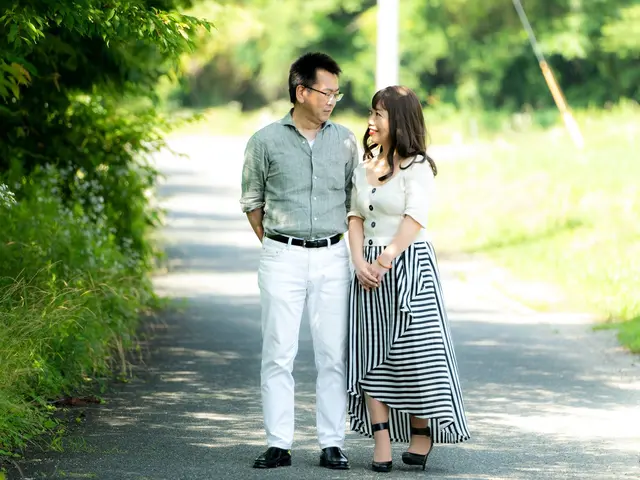 照明機材を使って青空背景に笑顔あふれる撮影をします。