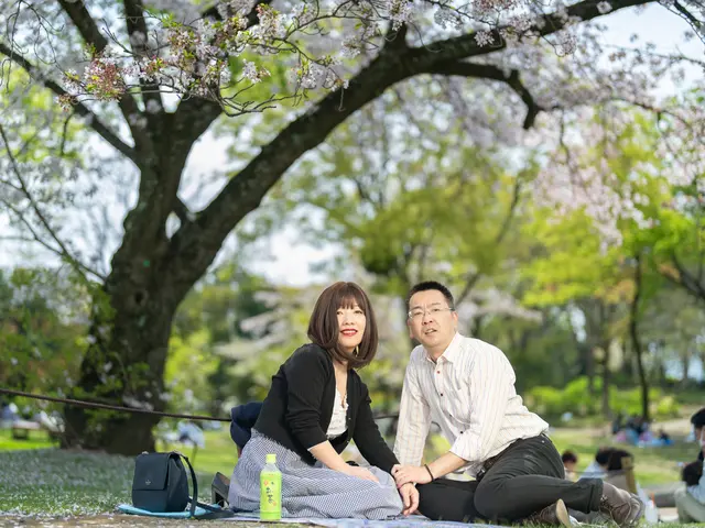 照明機材を使って青空背景に笑顔あふれる撮影をします。