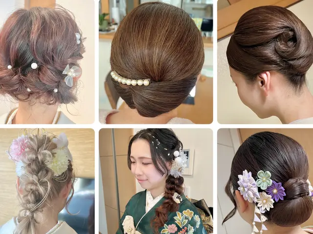 ご希望ヘア込み着付け☆早朝無料☆美容師免許有☆10月11月平日空有ご予約お早めに