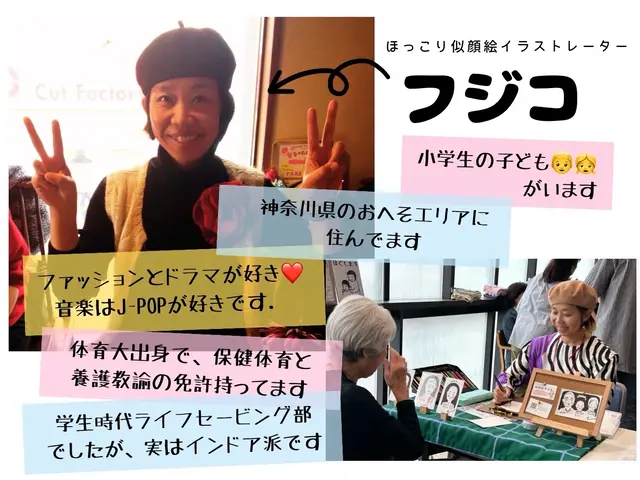 ほっこりカワイイ似顔絵を1人5分で仕上げます!年間200人以上描く出張サービス