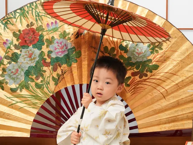 和傘で笑顔満点!