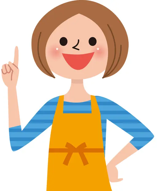 エプロンをつけた女性