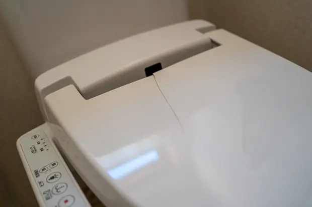 ヒビが入ったトイレのふた