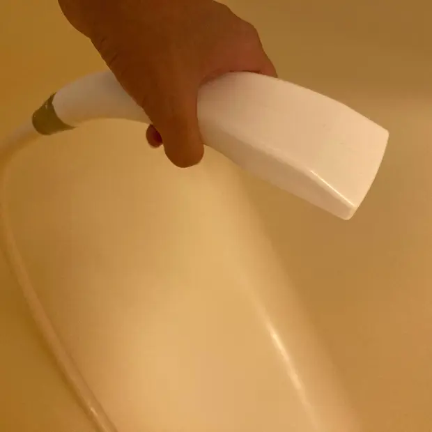 お湯で流す