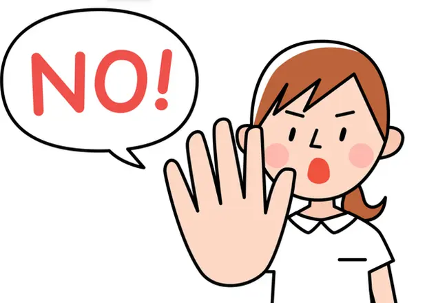 注意をしている女性のイラスト