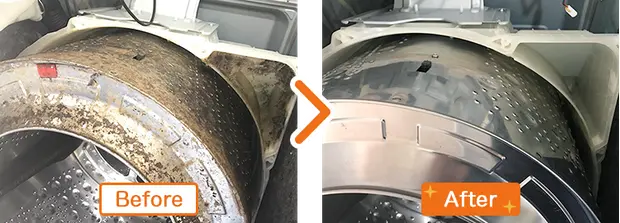 プロの事業者に洗濯機クリーニングを頼んだ場合のBefore After