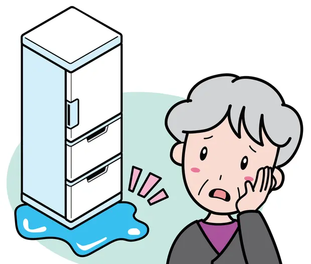 冷蔵庫で水漏れ!応急処置法・原因別対処法と修理費用