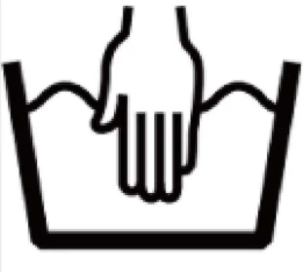 洗濯表示(桶マークの中に手を入れている様子)