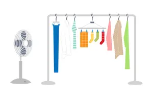 部屋干しは扇風機で効率的に│洗濯物を効率的に素早く乾かす方法