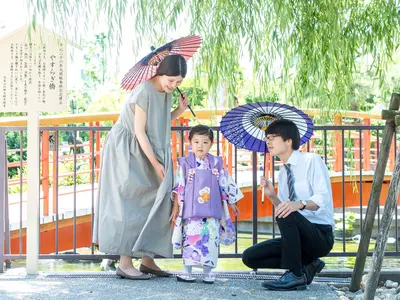 【七五三】和傘レンタル無料。4本あるのでごきょうだいでも安心♪