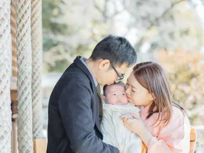 着付けorフォトパネル選べます／授乳も途中可能！着崩れ直OK/夏用お祝い着貸出有