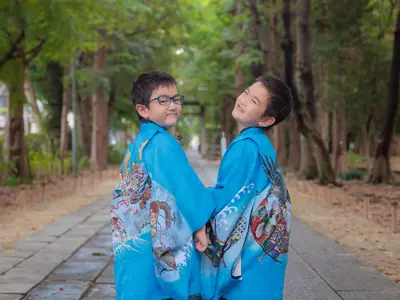 子ども4人のパパが撮る記憶に残る記念写真◎和傘貸出無料