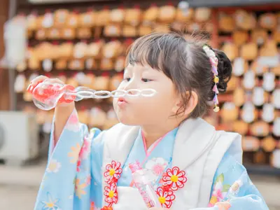 ご成長と思い出を残します☆和傘全4種類貸出無料！紙風船と現像写真5枚プレゼント♡