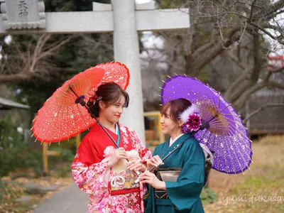 家族の自然な笑顔を残すのが得意なママフォトグラファー☆番傘2色/小物レンタル可