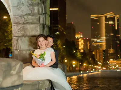 ウェディング前撮り対応、その場でお渡し即可。プロの技術心を込めて撮影いたします