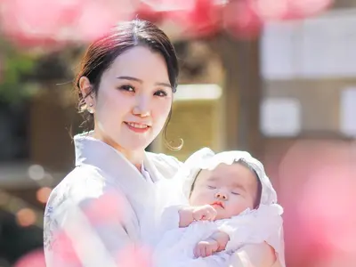 産着、和傘等、無料貸出あります。平日名古屋市内は2千円割引致します。