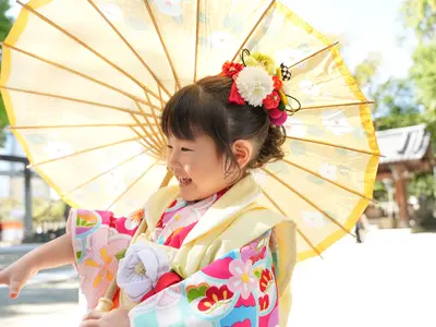 和傘で笑顔満点！