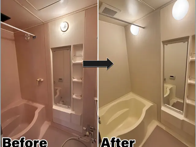 浴室の壁、天井、床、浴槽、換気扇、照明、蛇口、鏡等のお困りごと全て請け負います。サービスの画像