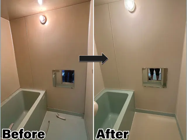 浴室の壁、天井、床、浴槽、換気扇、照明、蛇口、鏡等のお困りごと全て請け負います。サービスの画像