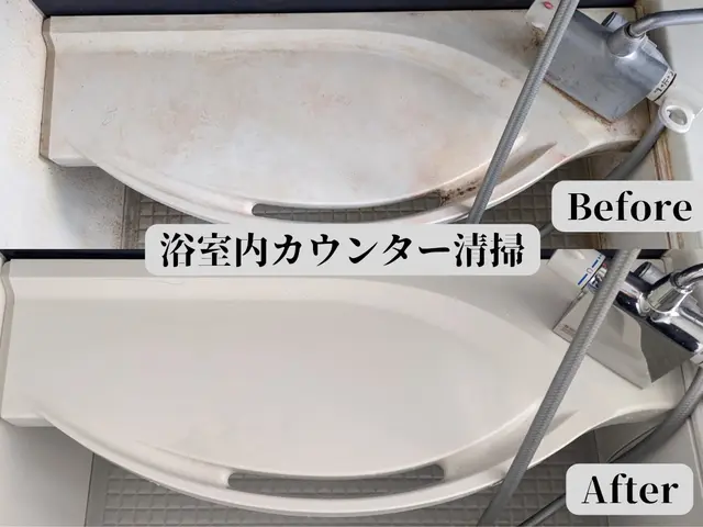 浴室まるっとピカピカに！エプロン内清掃、鏡のウロコ取りも込みです◎サービスの画像