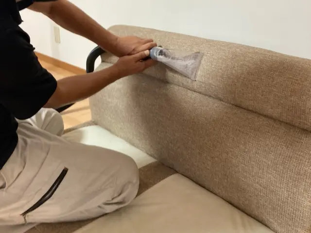 重曹由来の自社製アルカリ電解水使用でお子様やペットにも安心☆快適ソファーへ！サービスの画像