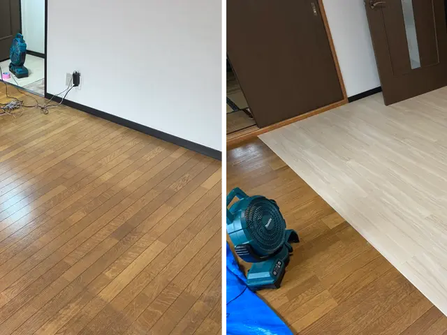 長年の汚れや傷だらけのフローリングが新築の時の様に！ 木目調･石目調･モダンなどサービスの画像