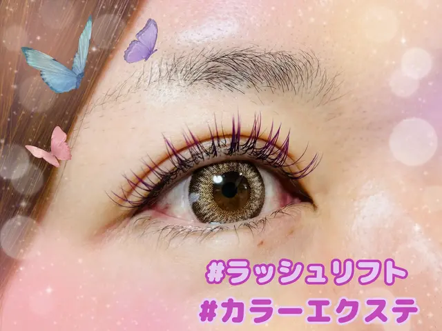 フラットラッシュ100本☆種類豊富なカラーエクステもあります！サービスの画像
