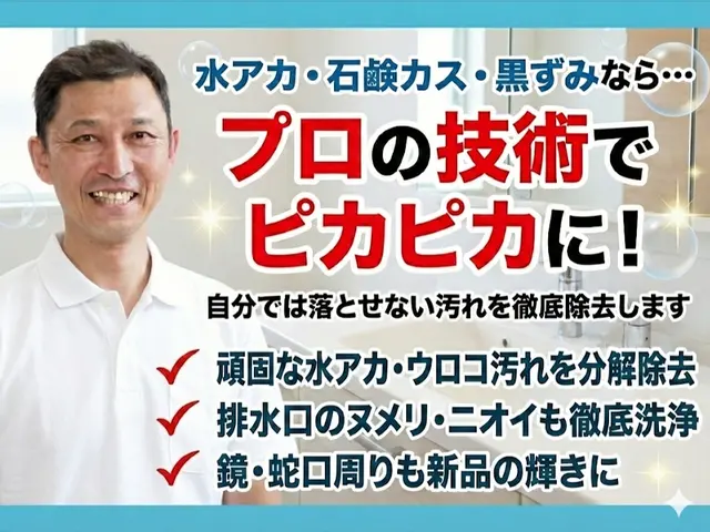 安心説明つき｜丁寧すぎる感動仕上げの洗面所徹底クリーニングサービスの画像
