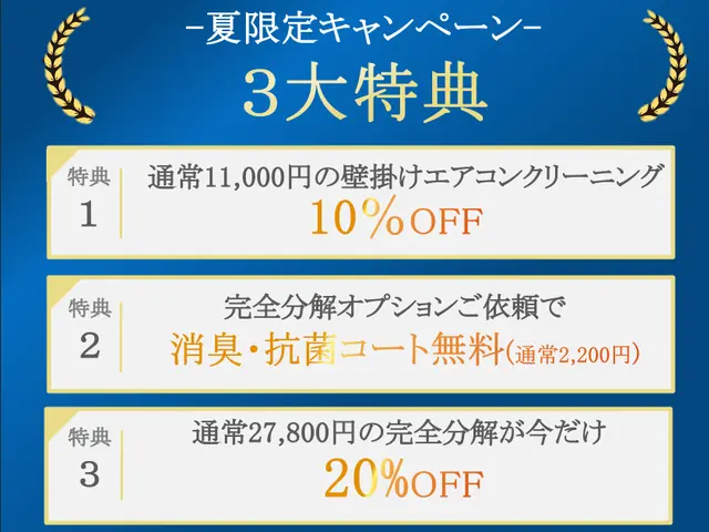 【アワード入賞店出身】【完全分解洗浄】20%オフ♪複数台おトク♪限定キャンペーンサービスの画像