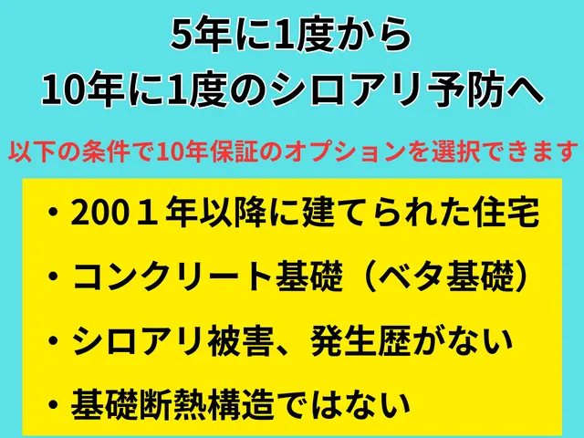☆冬限定価格☆築25年以内なら絶対お得☆10年持続の新薬使用☆世界基準の安全性☆サービスの画像