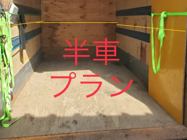 2t箱型トラック半車積み放題（平型トラックと同等）対応地域外からの依頼も相談可能サービスの画像
