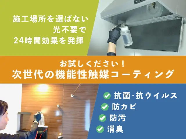 抗菌・抗ウイルス・防カビ・防汚・消臭に効果を発揮！本格的なオプションがお勧め！サービスの画像