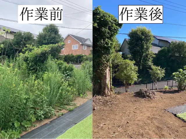 仕事の早さ◎クレカ対応OK◎丁寧で綺麗な仕上がり◎荒れたお庭でもお任せくださいサービスの画像