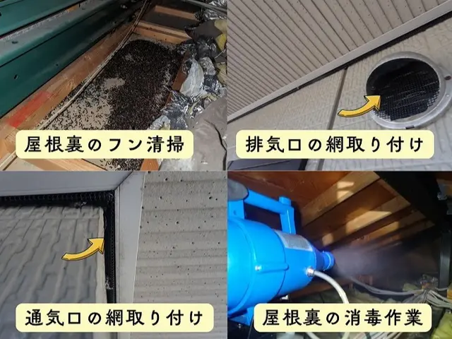 茨木より。料金は追い出しから清掃、ダニ等の消毒とブロック処理１ヶ所込みの施工。サービスの画像