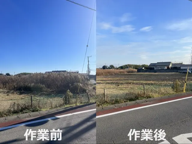 口コミ賞受賞店の草刈り！大型機械草刈り対応可！広い場合は計算方法変わります！サービスの画像