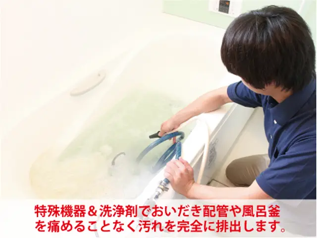 作業は1日1軒のみ。風呂釜洗浄の専門店が丁寧に除菌＆洗浄します。PayPay可。サービスの画像