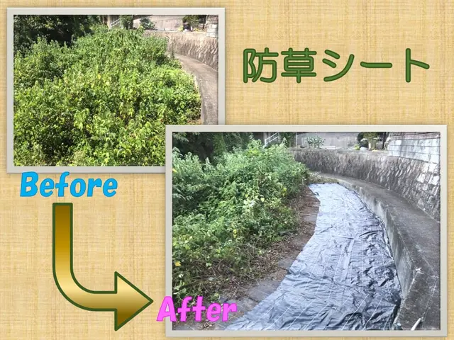 大変な草抜きとはおさらば！防草シートで雑草のないお庭に！サービスの画像