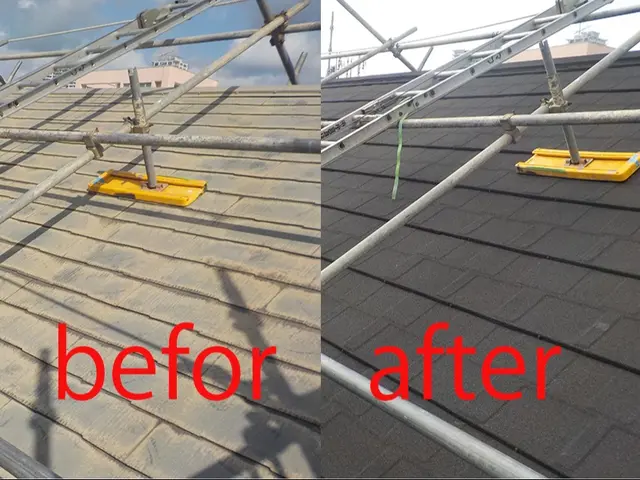 屋根カバー工法、アスベスト廃材処理費不要、工期短縮、経費削減サービスの画像