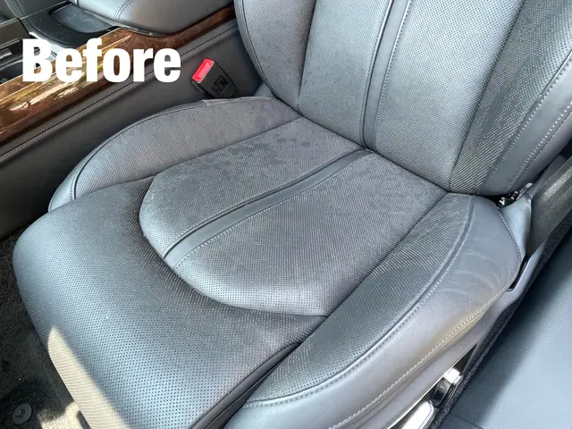 ☆レザー特有のベタ付き汚れを新車時に近い状態まで改善致します☆サービスの画像