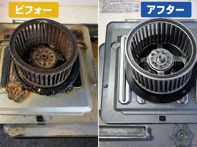 【吸引力復活】ファンまで完全分解！内部まで徹底洗浄レンジフードクリーニング！サービスの画像