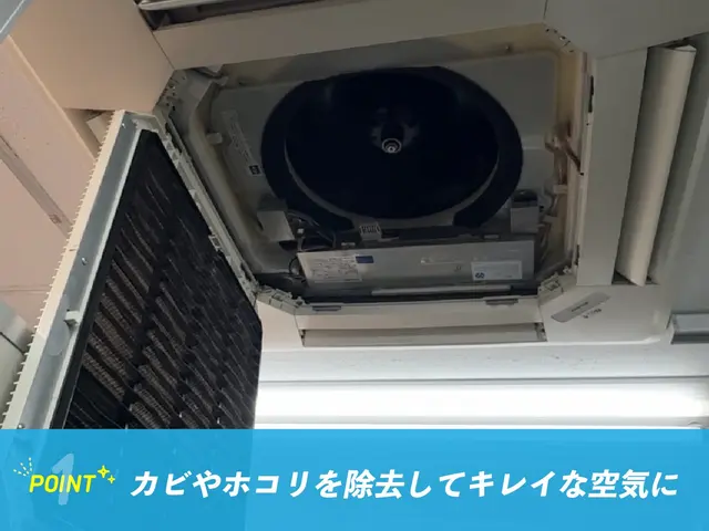 年末年始スッキリ！天井埋め込み型・吊り下げ式エアコンクリーニング｜業務用対応✧₊サービスの画像