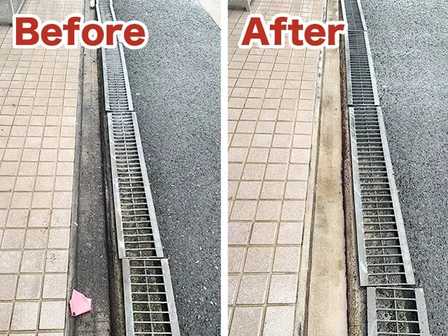 排水溝の詰まりも除去可能です【側溝掃除】サービスの画像
