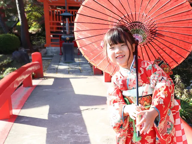 和傘あり|1hデータを全てお渡し|七五三|神社仏閣にてロケーション撮影