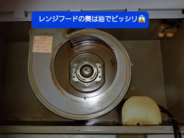 ◎ 油汚れをしっかり除去。コーティング仕上げで今後のお手入れが楽になります！サービスの画像