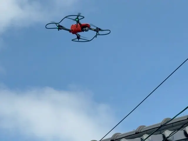 ドローン撮影いたします。空撮の他、建物診断もいたします。