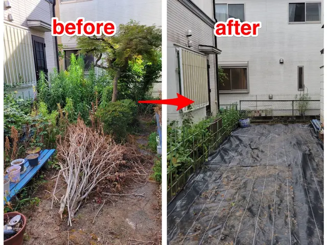 ☆明るいお庭へ大変身！笑顔にさせてみせます^^防草効果抜群☆雑草が突き抜けない☆サービスの画像